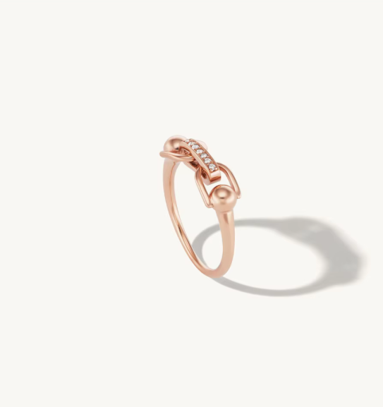 14K Beaded Three Diamond Ring