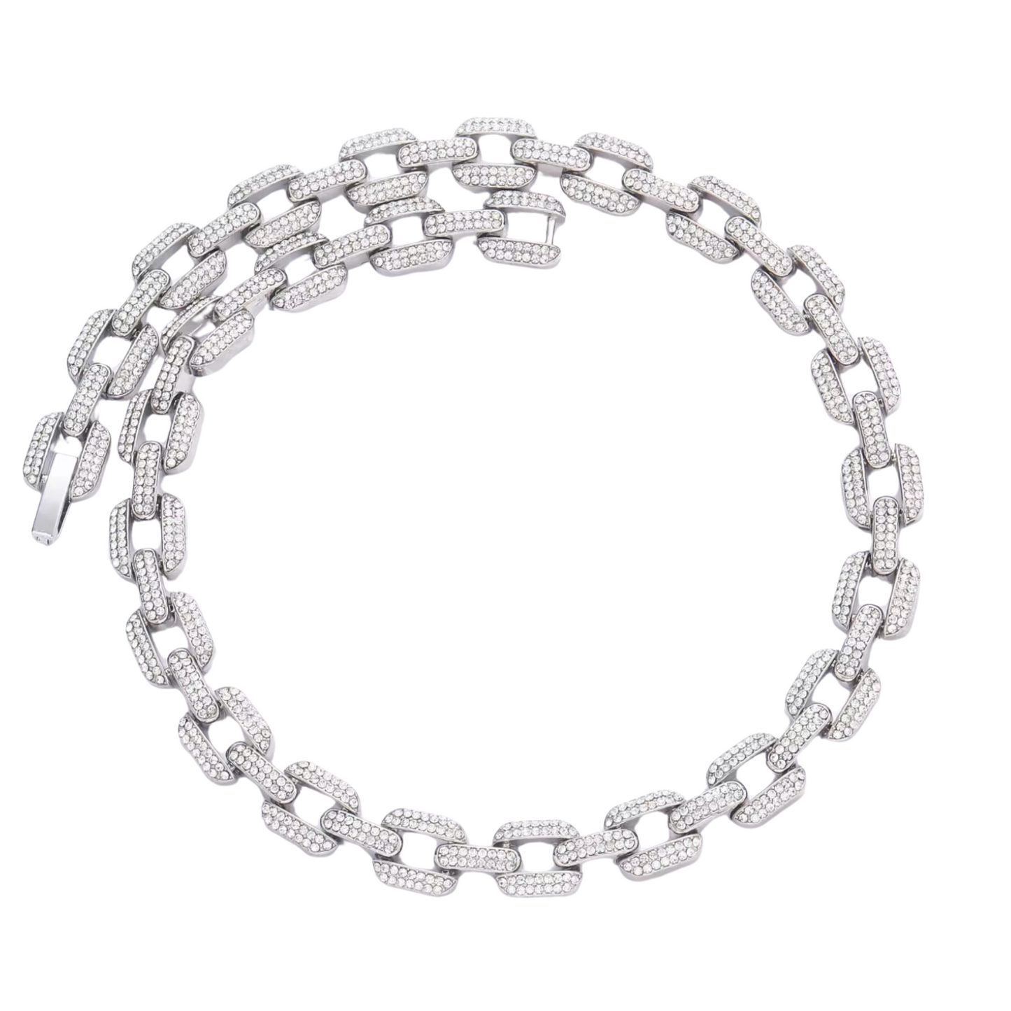 Necklace 12mm Silver Chain Claw Setting Rhinestone