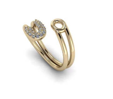 Safety Pin Diamond Ring