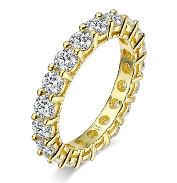 Certified Moissanite Icee'd Diamond ring