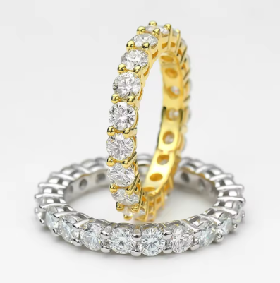 Certified Moissanite Icee'd Diamond ring