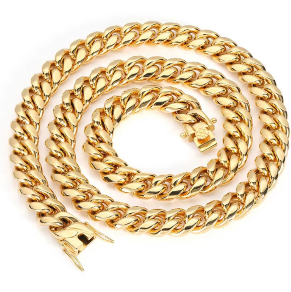 18K Gold Plated Miami Cuban Chain Necklace